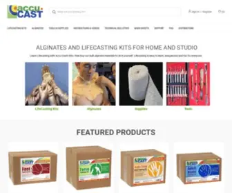 Accucast.com(Accu-Cast Alginates, EZ Kits and Supplies for LifeCasting) Screenshot