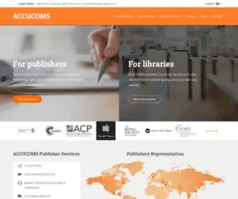 Accucoms.com(Accurate Communications for Publishers and Libraries) Screenshot