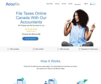 Accufile.ca(File Taxes Online Canada) Screenshot