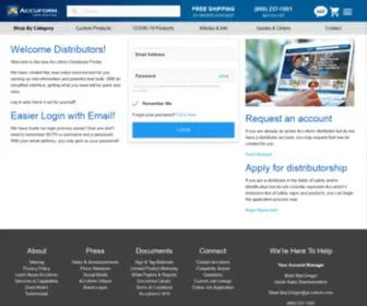 Accuform-Distributor.com(Accuform Account Log in and Account Creation) Screenshot