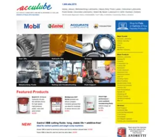 Acculube.com(Metalworking Lubricants & Industrial Greases For OH) Screenshot
