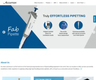 Accumaximum.com(Global Exporters and Manufacturers of Lab Devices) Screenshot