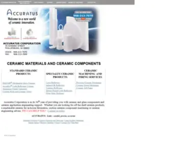 Accuratus.com(Engineered Advanced Technical Ceramic Components) Screenshot