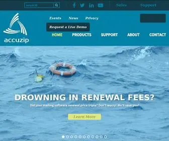 Accuzip.com(AccuZIP Bulk Postal Software and Data Cleansing For Direct Mail Marketing) Screenshot