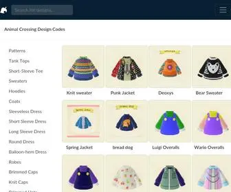 ACDesigncodes.com(Animal Crossing Design Codes) Screenshot
