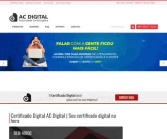 ACDigital.com.br(CERTIFICAÇÃO DIGITAL Página Inicial Certificado Digital) Screenshot