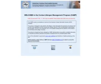 ACDscamp.org(CAMP WELCOME to the Contact Allergen Management Program (CAMP)) Screenshot