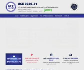 Ace2020.org(International Congress on Advances in Civil Engineering) Screenshot