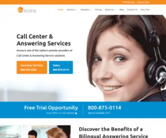 Acena.com(24/7 Telephone Answering Service Solutions) Screenshot