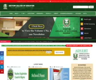Aceondo.edu.ng(ADEYEMI COLLEGE OF EDUCATION ONDO NIGERIA) Screenshot