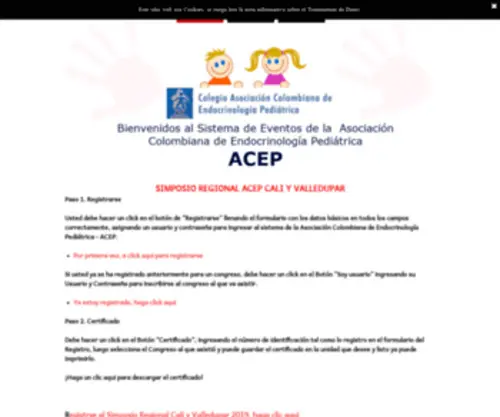 Acepcolombia.com(Asociación Colombiana de Endocrinología Pediátrica) Screenshot