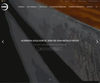 Acerinox.com(Acero inoxidable Acerinox fabricante de producto plano y largo de acero inoxidable) Screenshot
