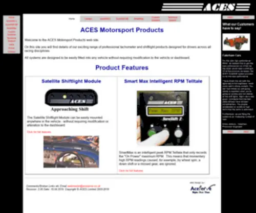 Aceserve.co.uk(ACES Motorsport Web Pages) Screenshot