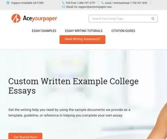 Aceyourpaper.com(Custom Written Example College Essays) Screenshot
