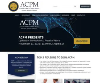 Acfaom.org(The American College of Foot & Ankle Orthopedics & Medicine) Screenshot