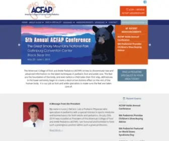 Acfap.org(American College of Foot and Ankle Pediatrics) Screenshot