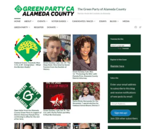 Acgreens.org(Partido Verde del Condado de Alameda) Screenshot