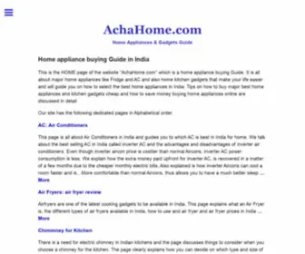 Achahome.com(Home appliance buying Guide in India) Screenshot