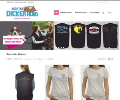 Achdudickerhund.de(T-Shirts & Kleidung für Hundehalter & Hundesportler) Screenshot