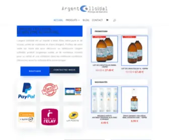 Acheterargentcolloidal.com(Argent colloidal : Boutique en ligne spécialiste de l'antibiotique naturel) Screenshot