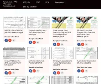 Achijob.com(Government Jobs vacancy in Pakistan PPSC FPSC CSS NTS Jang Express Nawaiwaqt DAWN Newspaper) Screenshot