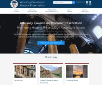 ACHP.gov(Advisory Council on Historic Preservation) Screenshot