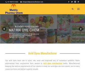 Aciddyesmanufacturer.com(Matrix Pharma Chem) Screenshot