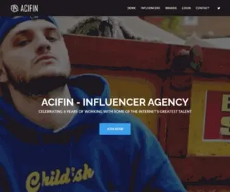 Acifinnetwork.com(Influencer Talent Agency) Screenshot