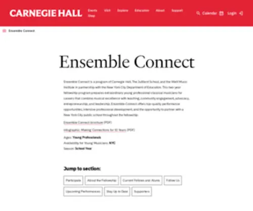 ACJW.org(Carnegie Hall) Screenshot