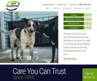 Acloserbond.com(A Closer Bond Dog Center) Screenshot