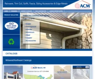 ACM-Metals.com(Rainware, Soffit, Fascia, Trim Coil, Edge Metals, Roofing and Siding Accessories) Screenshot