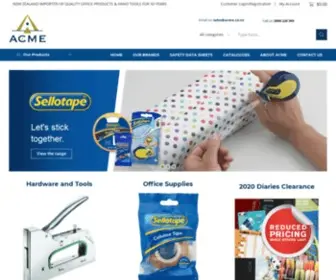 Acme.co.nz(NEW ZEALAND IMPORTER OF QUALITY OFFICE PRODUCTS & HAND TOOLS FOR 50 YEARS) Screenshot