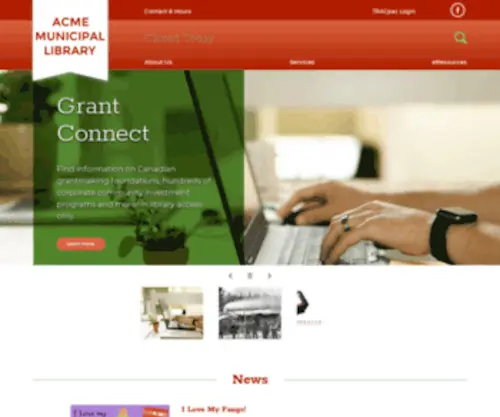 Acmelibrary.ca(Acme Municipal Library) Screenshot