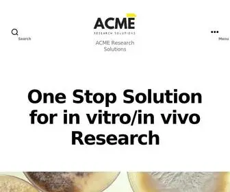 Acmeresearchlabs.in(One Stop Solution for in vitro/in vivo Research) Screenshot