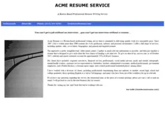 Acmeresume.com(ACME RESUME SERVICE) Screenshot