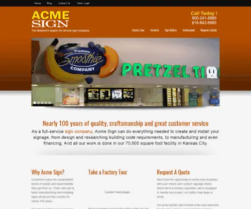Acmesigninc.com(Acme Sign) Screenshot