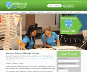 ACMT.ca(Alberta College of Massage Therapy) Screenshot