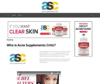 Acnesupplementscritic.com(Reviews for Acne Supplements) Screenshot