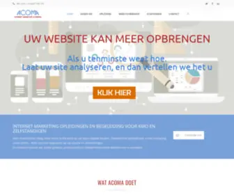 Acoma.be(Begin december realiseerden we met Heftig de overname van webbureau Acoma uit Aalter. Het) Screenshot