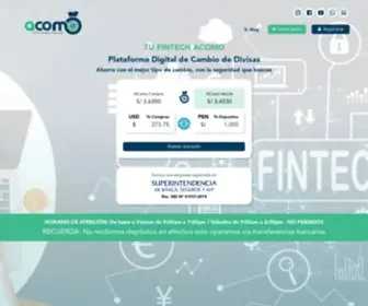 Acomo.com.pe(Cambia Dólares y Soles Online) Screenshot