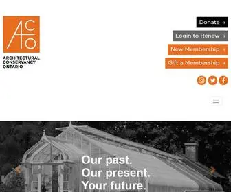 Acoontario.ca(ARCHITECTURAL CONSERVANCY ONTARIO) Screenshot