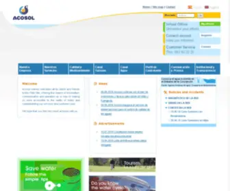 Acosol.es(Acosol, empresa pública de aguas de la Mancomunidad de Municipios de las Costa del Sol Occidental) Screenshot