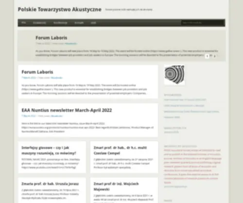 Acoustics.org.pl(Polskie Towarzystwo Akustyczne) Screenshot