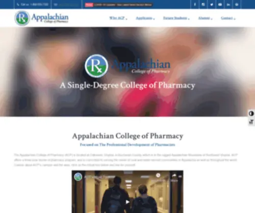 Acpharm.org(Appalachian College of Pharmacy) Screenshot