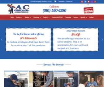 Acplumbingheatingair.com(AC Plumbing Heating Air Conditioning Repair Installation Torrance) Screenshot