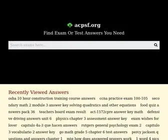 ACPSF.org(Free Answers For Exams & Tests 2021) Screenshot