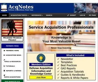 AcqNotes.com(AcqNotes provides a simple and easy source of Department of Defense (DoD)) Screenshot