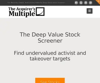 Acquirersmultiple.com(Deep Value Stock Screener) Screenshot