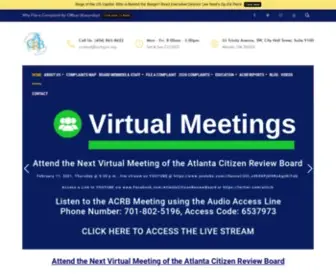 Acrbgov.org(Atlanta Citizen Review Board) Screenshot