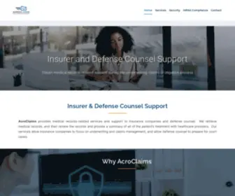 Acroclaims.com(Insurer Defense Counsel Support) Screenshot